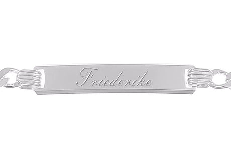 Panzer Silberarmband Muster 19 cm  inkl. Gravur