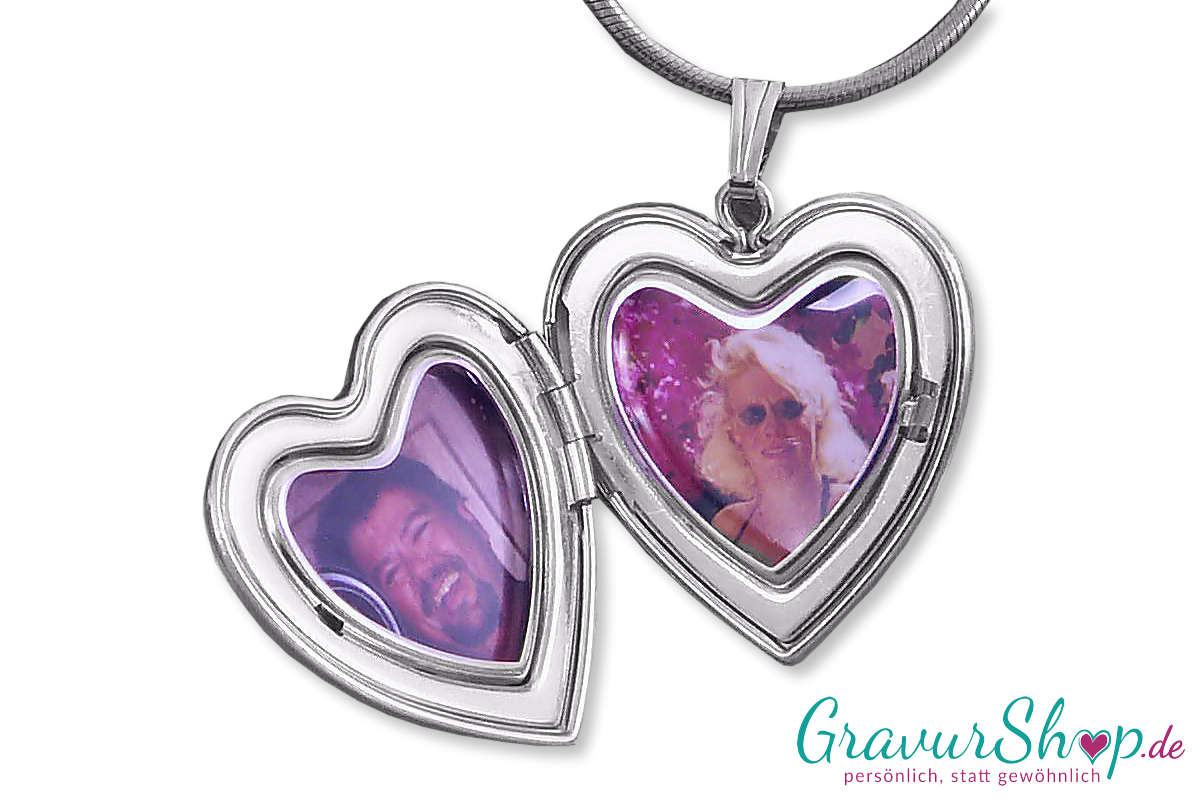Silber Medaillon mit Gravur 01