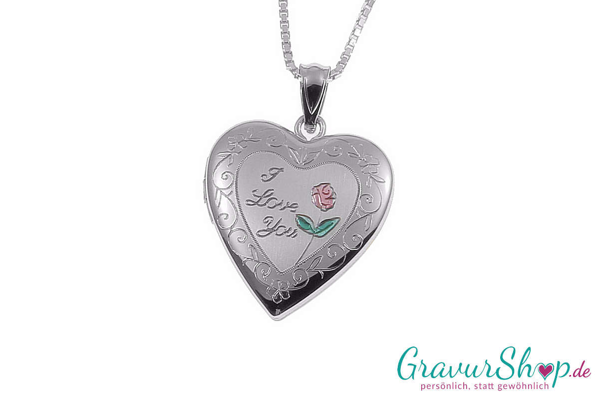 Silber Medaillon mit Gravur 02