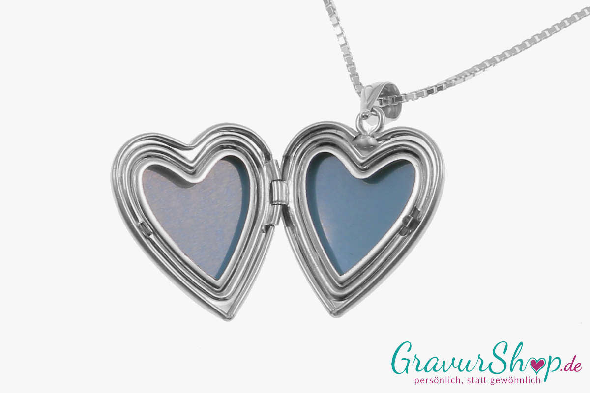Silber Medaillon mit Gravur 02