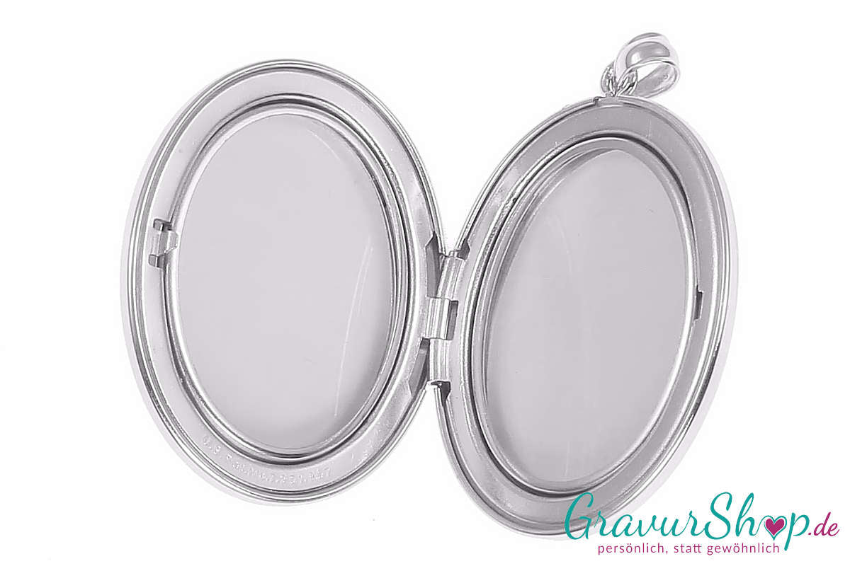 Silber Medaillon mit Gravur 15b