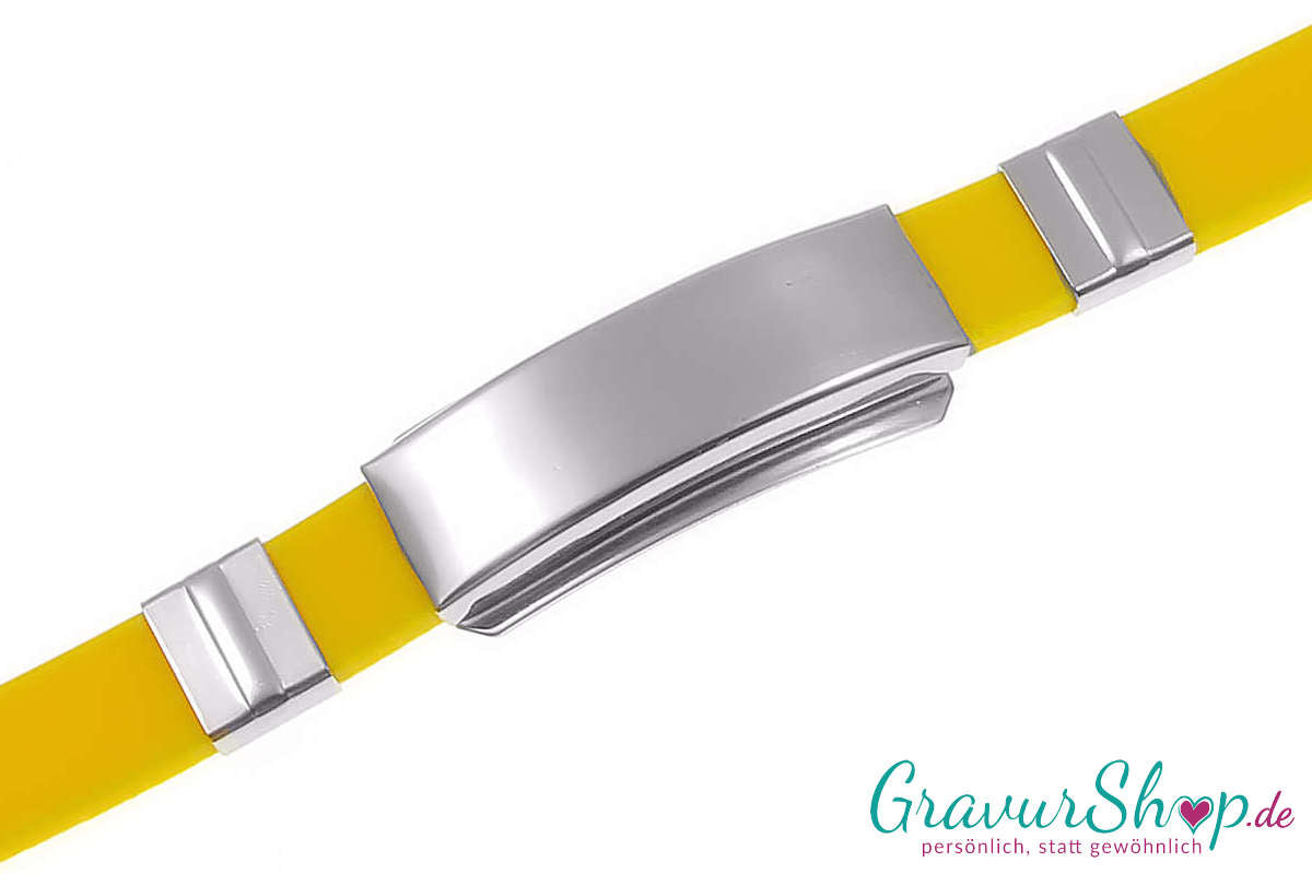 Notfallarmband 07 gelb mit Gravur