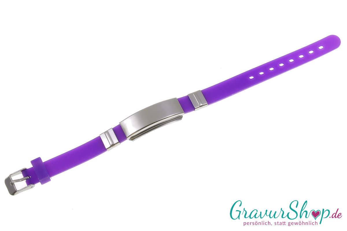 Notfallarmband 07 in Lila – mit Wunschgravur personalisierbar
