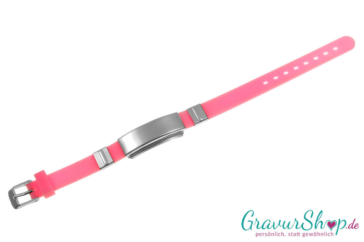 Notfallarmband 07 rosa mit Gravur