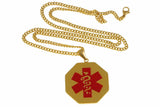 SOS Notfallanhänger 06 gold inkl. Kette mit Gravur