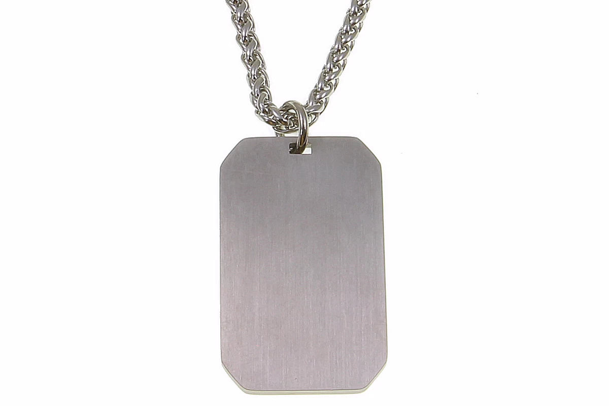 SOS Notfallanhänger 01 silber Rückseite mit Gravur