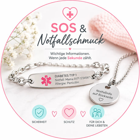 Personalisierter SOS Notfallschmuck - Gravurshop