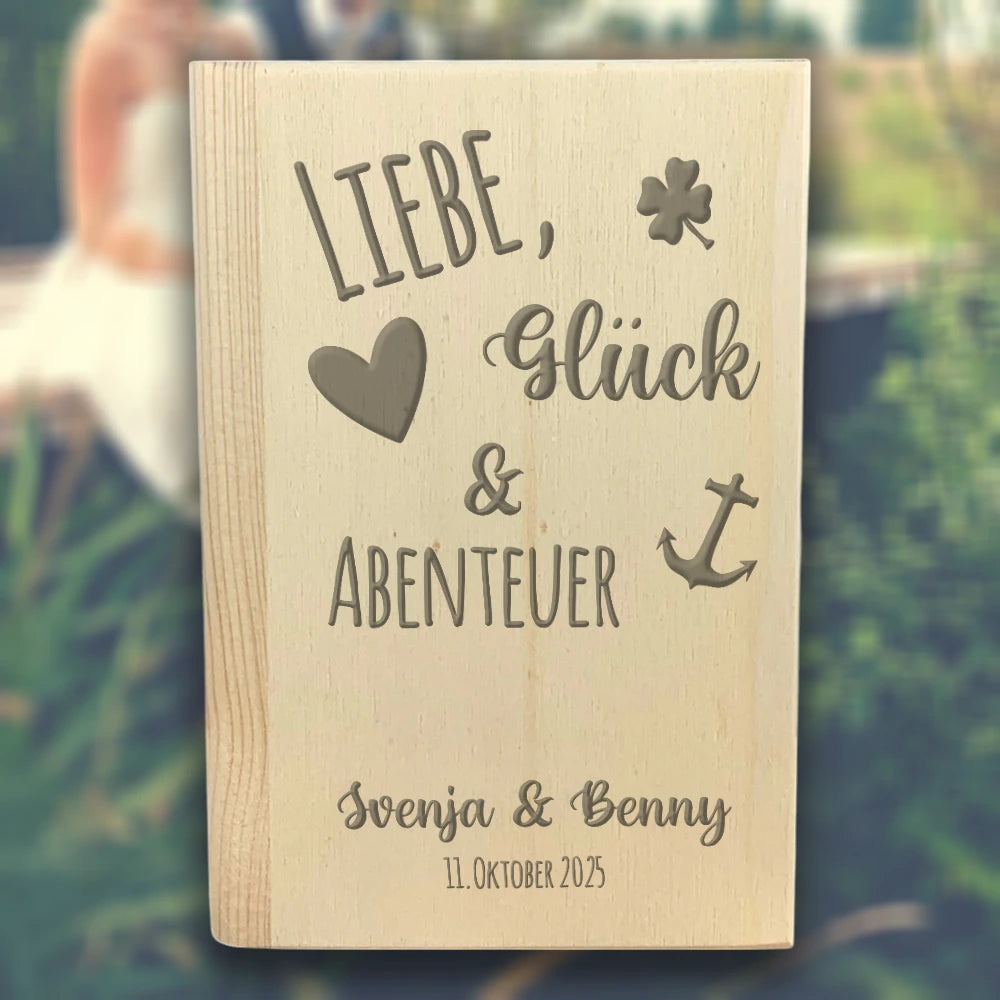 Spardose Hochzeit Personalisiert Liebe Glück Abenteuer Muster Name Datum
