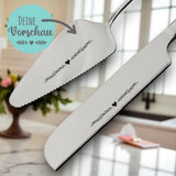 Graviertes Tortenmesser & Tortenheber Set | Personalisiertes Geschenk zur Hochzeit | Style 2