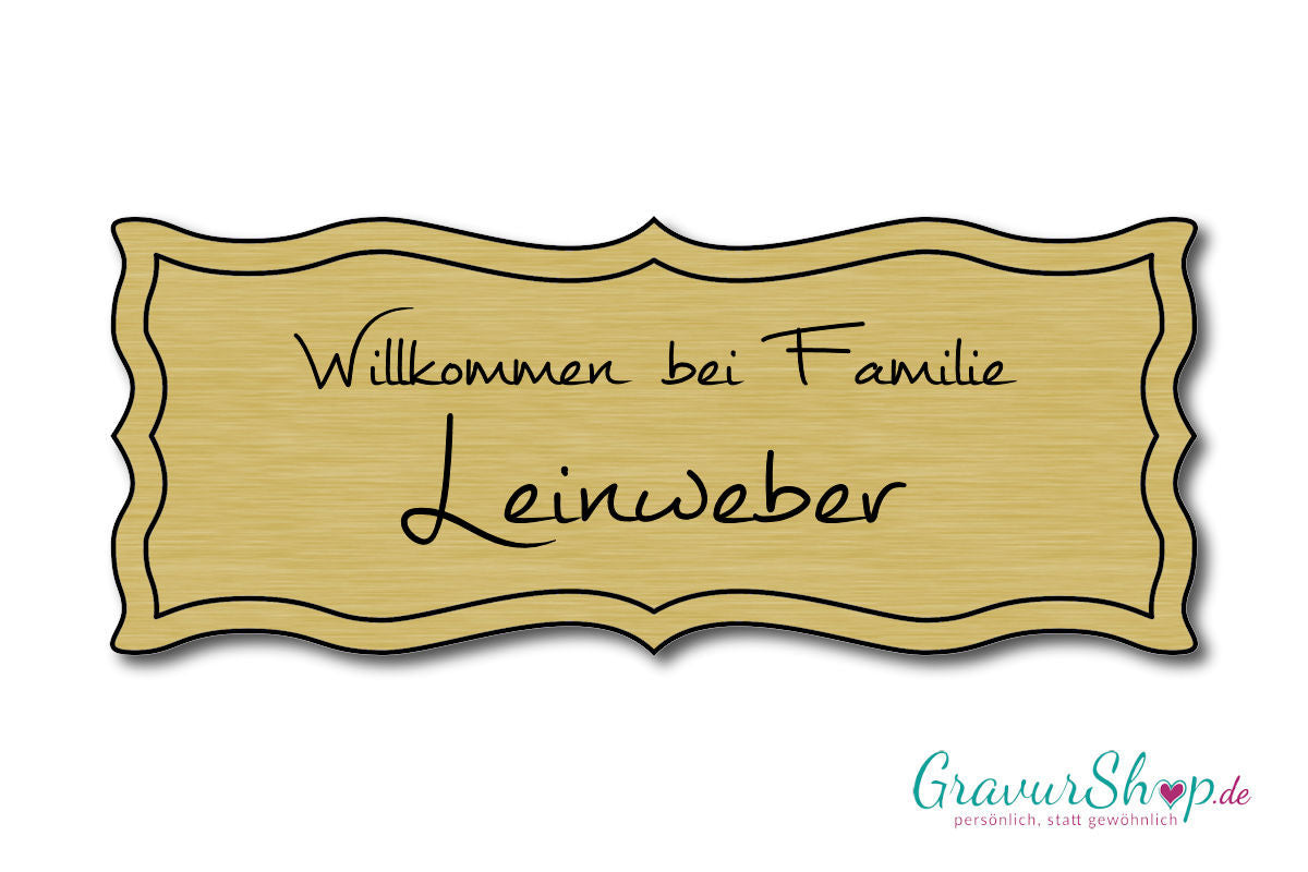 Türschild mit Gravur - Model A - Gold gebürstet