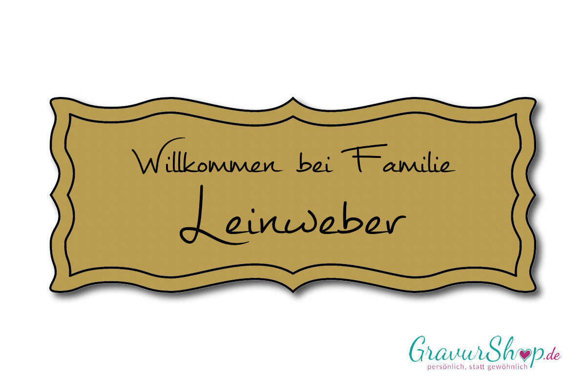 Türschild mit Gravur - Model A - Gold matt
