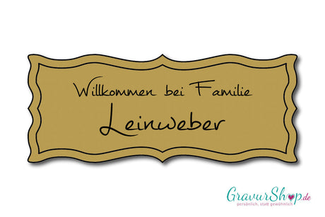 Türschild mit Gravur - Model A - Gold matt