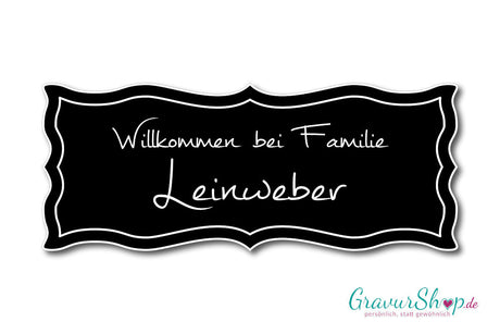 Türschild mit Gravur - Model A - Schwarz