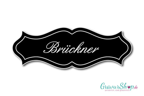 Türschild mit Gravur Model B * schwarz