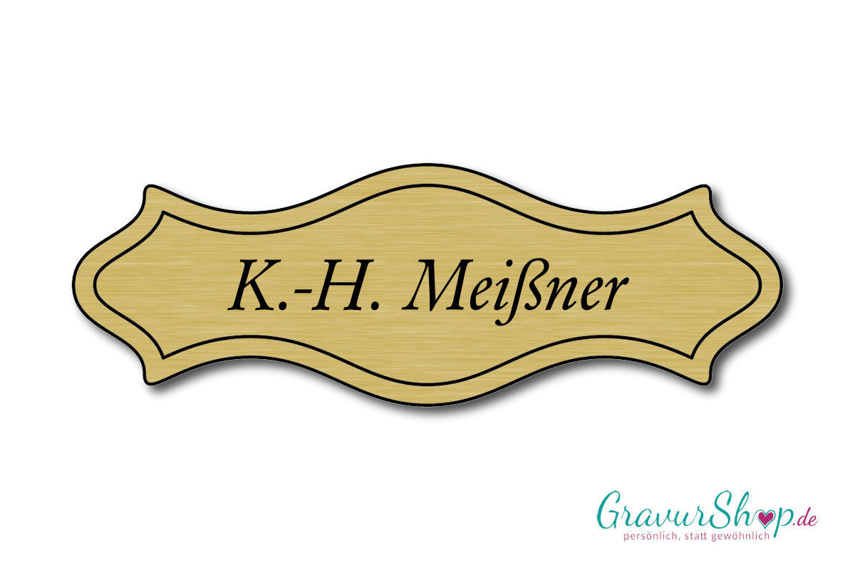 Türschild mit Gravur Model C gold gebürstet