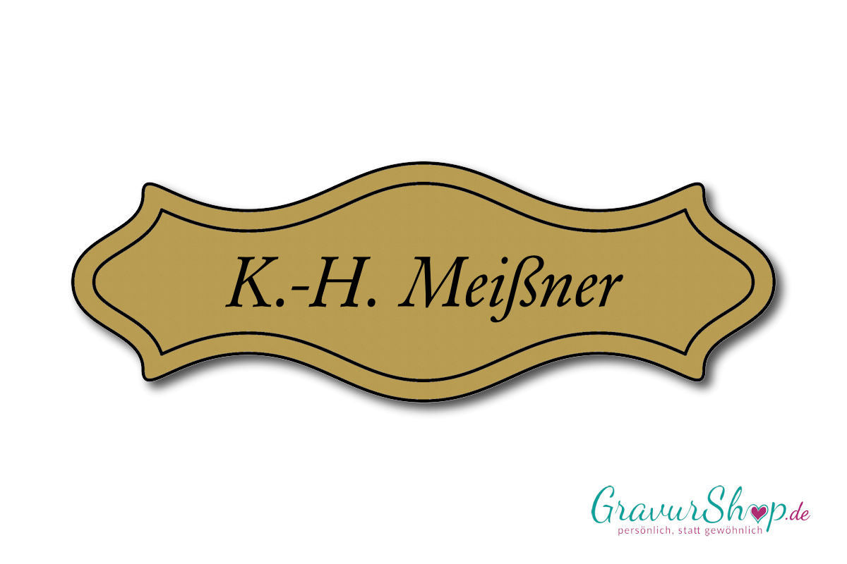 Türschild mit Gravur Model C gold matt