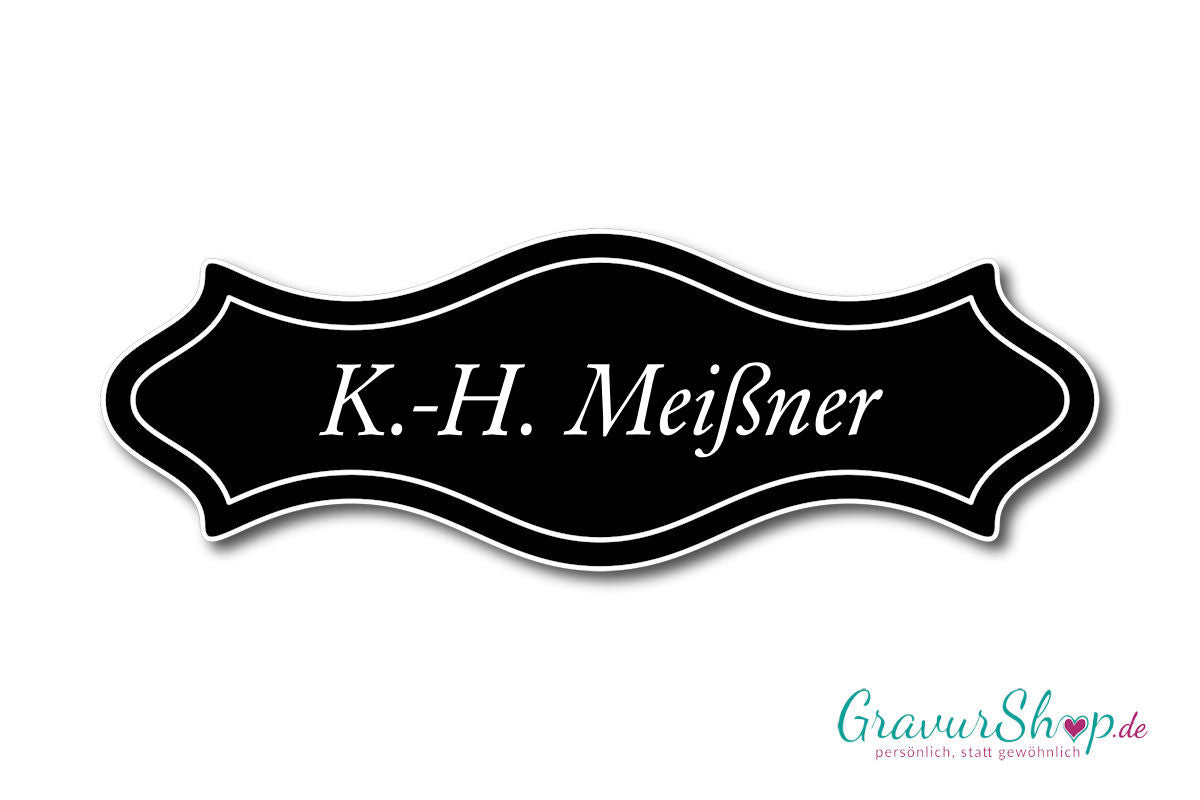 Türschild mit Gravur Model C schwarz