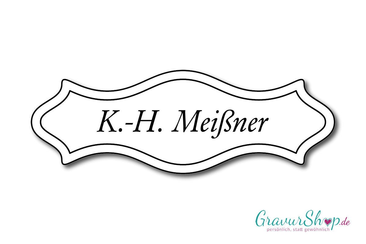 Türschild mit Gravur Model C weiß