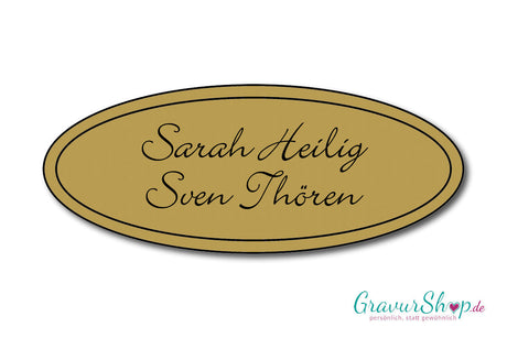 Türschild mit Gravur Model D gold matt