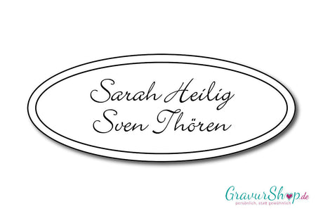 Türschild mit Gravur Model D * weiß