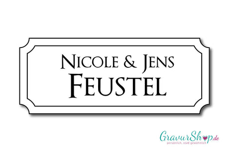 Türschild mit Gravur Model E weiß