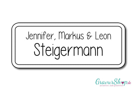 Türschild mit Gravur Model F weiß