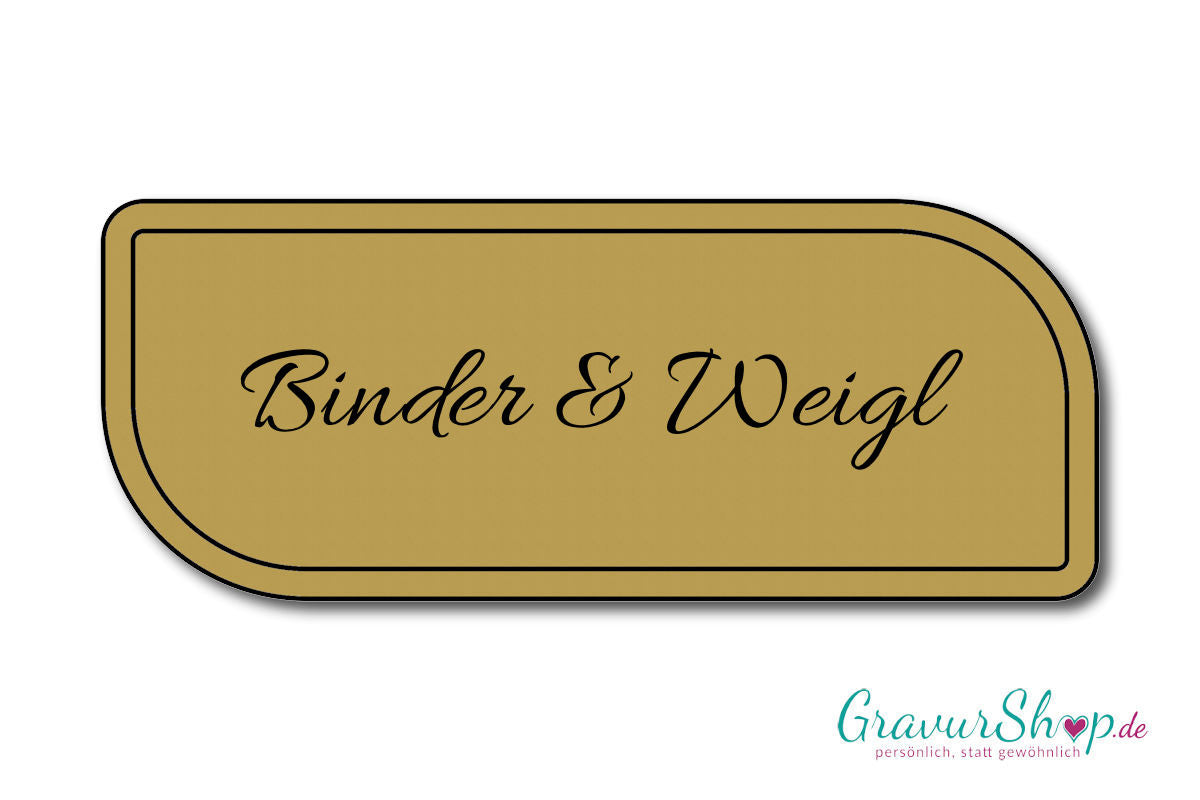 Türschild mit Gravur Model G gold matt