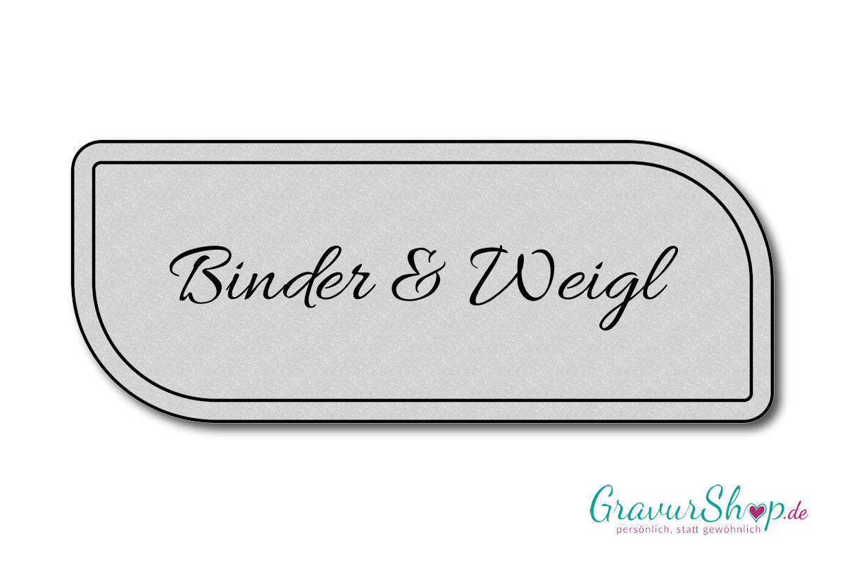 Türschild mit Gravur Model G silber matt