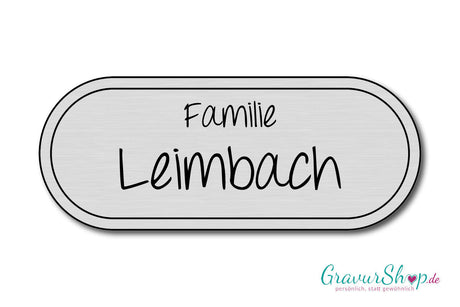 Türschild mit Gravur Model H silber gebürstet