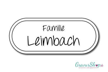 Türschild mit Gravur Model H weiß
