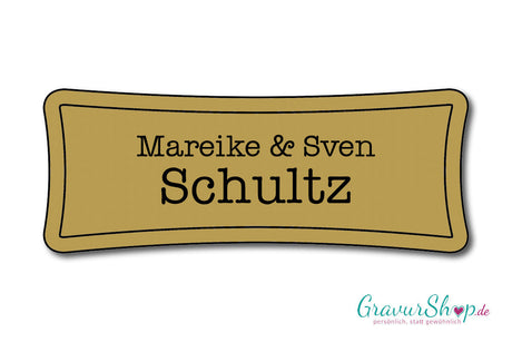 Türschild mit Gravur Model J gold matt