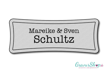 Türschild mit Gravur Model J silber matt