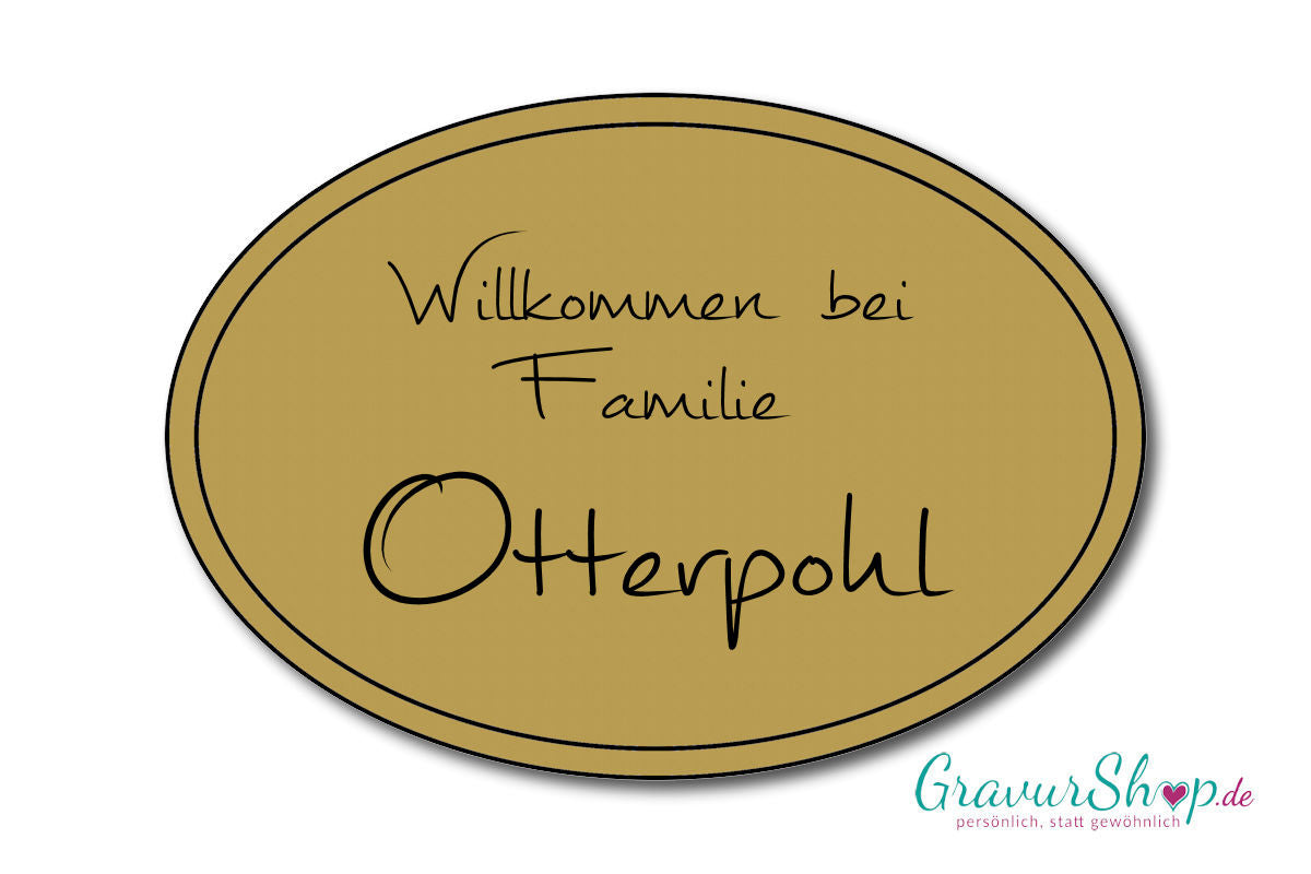 Türschild mit Gravur Model K gold matt
