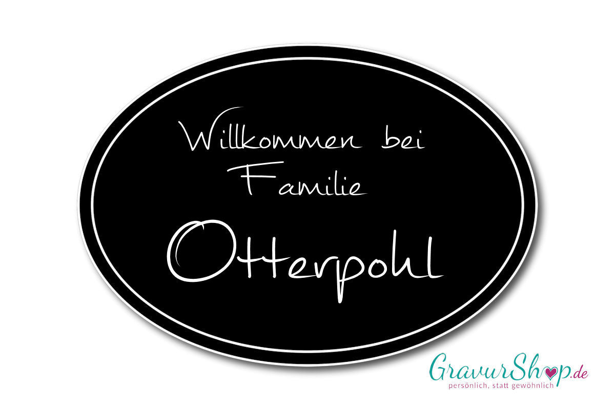 Türschild mit Gravur Model K schwarz