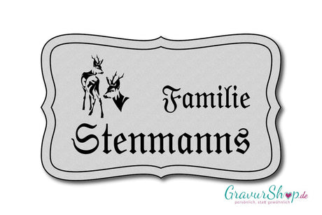 Türschild mit Gravur Model M silber matt