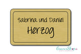 Türschild mit Gravur Model O gold gebürstet
