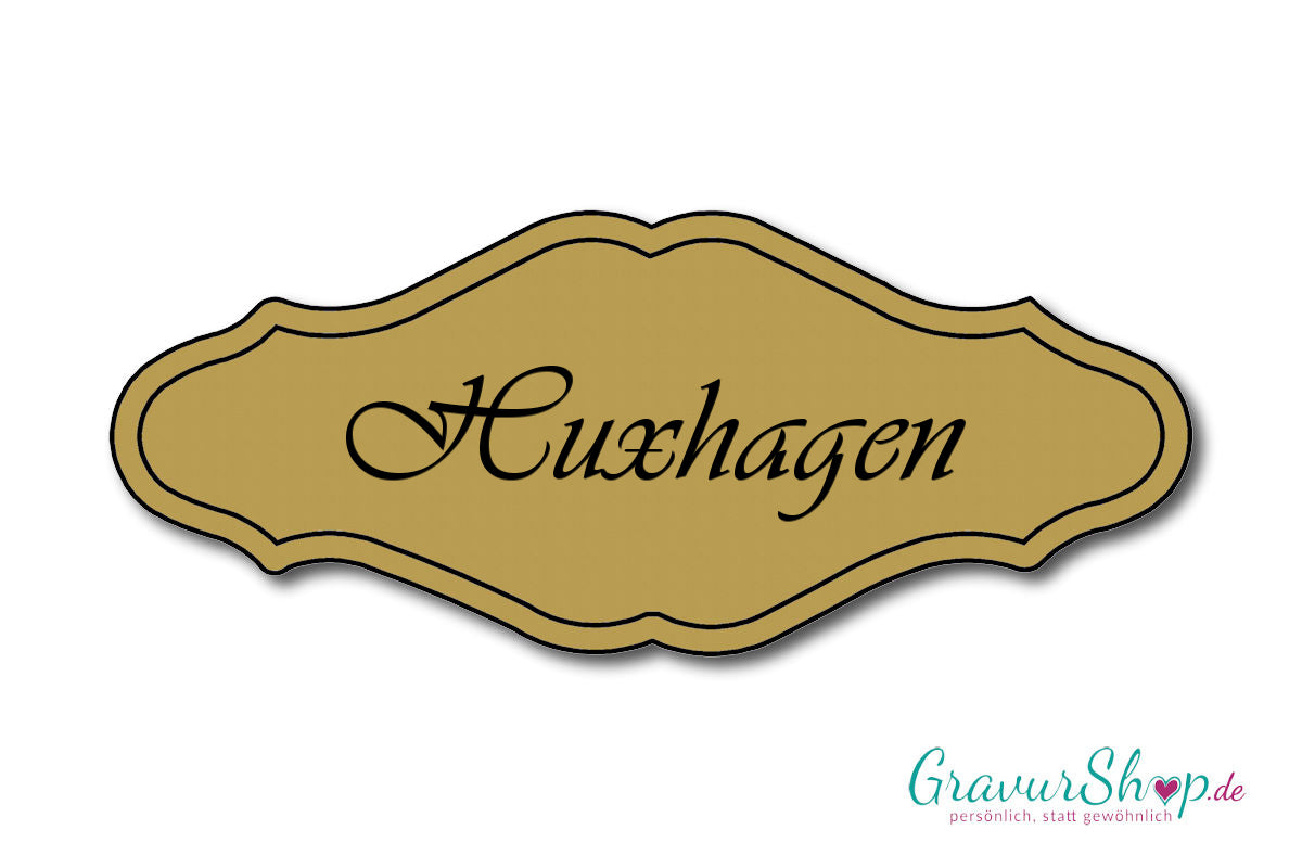 Türschild mit Gravur Model P gold matt