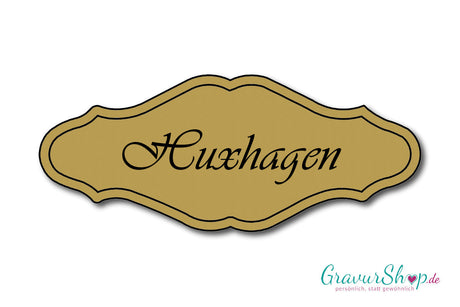 Türschild mit Gravur Model P gold matt