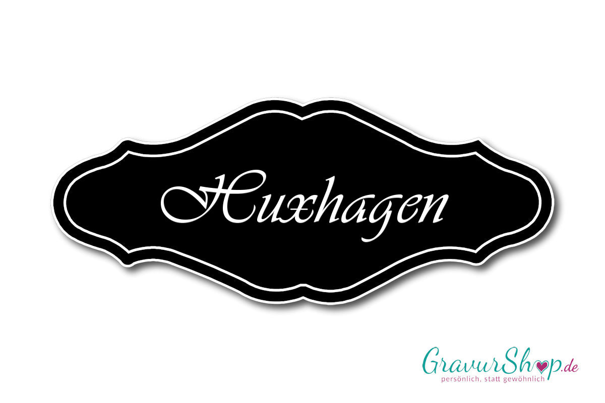 Türschild mit Gravur Model P schwarz