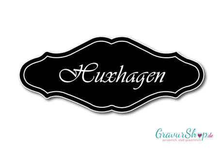 Türschild mit Gravur Model P schwarz