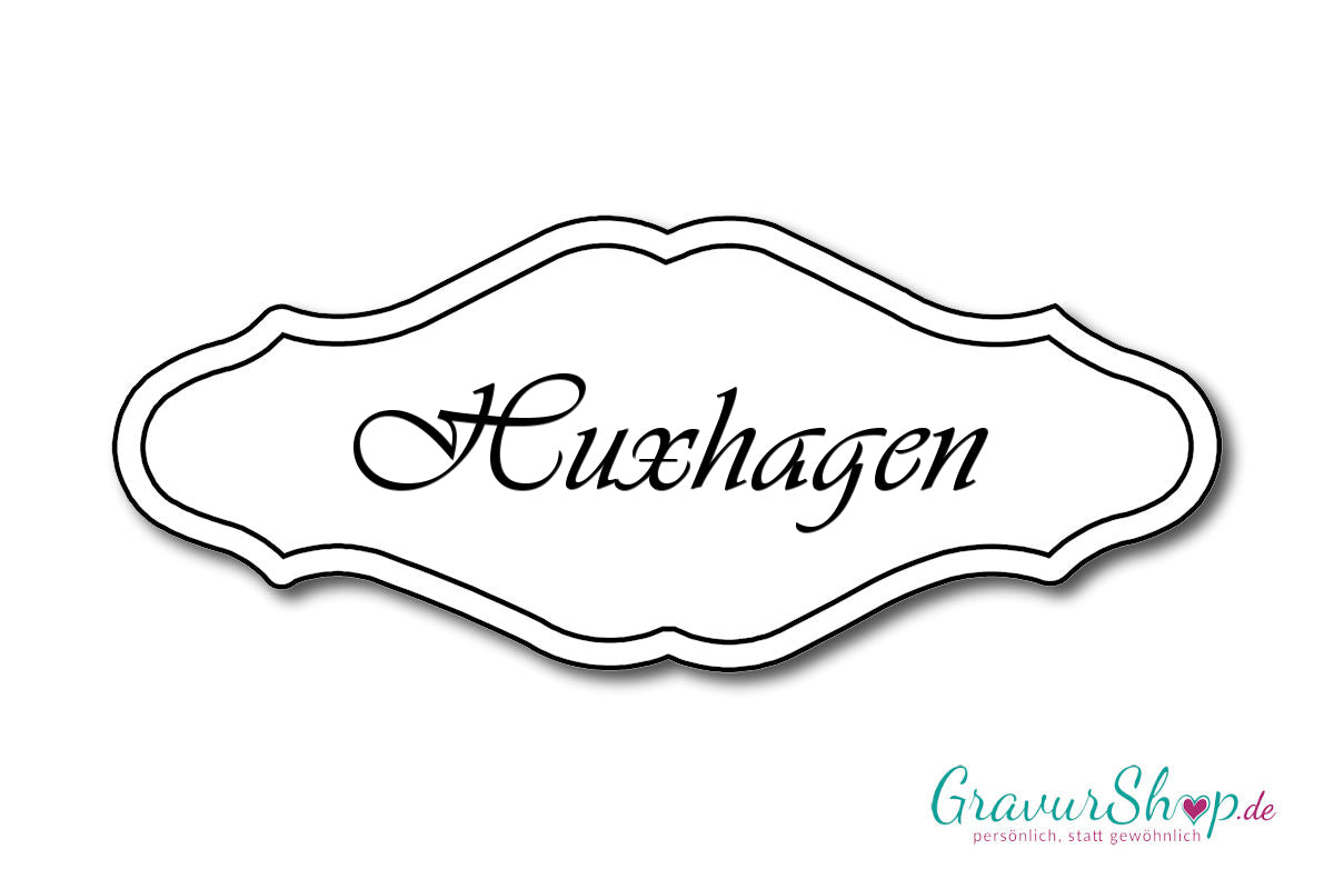 Türschild mit Gravur Model P weiß