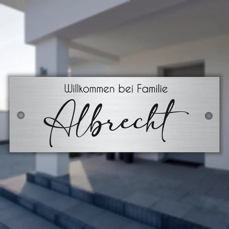 Aluminium Türschild in den Maßen 140x50mm mit Bohrung - Gravurshop