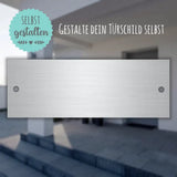 Aluminium Türschild in den Maßen 140x50 mit Bohrung und Individueller Gravur - Gravurshop
