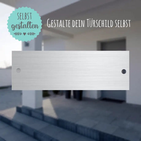 Aluminium Türschild mit Bohrungen und Personalisierter Gravur - Gravurshop