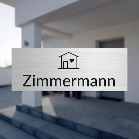 Edelstahlschild | 80x30 mm | Personalisiertes Türschild aus Edelstahl
