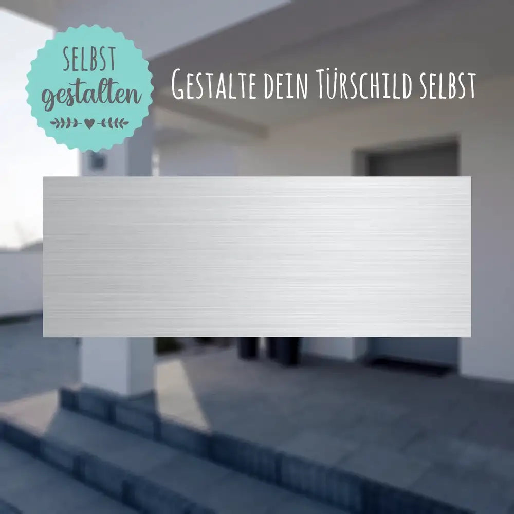 Edelstahlschild | 80x30 mm | Personalisiertes Türschild aus Edelstahl