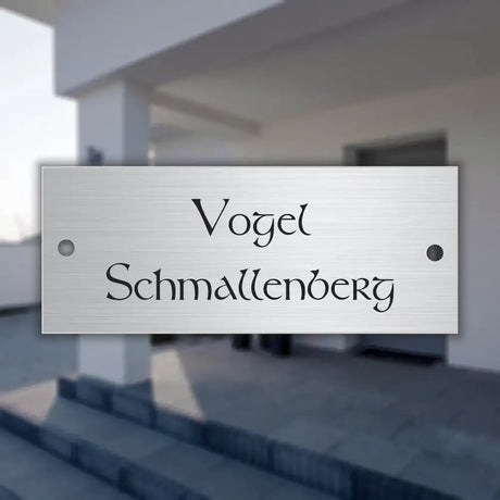 Edelstahlschild | 100x40 mm | Personalisiertes Türschild aus Edelstahl
