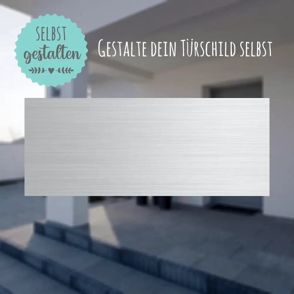 Edelstahlschild | 150x60 mm | Personalisiertes Türschild aus Edelstahl