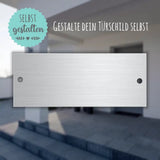 Edelstahlschild | 50x20 mm | Personalisiertes Türschild aus Edelstahl