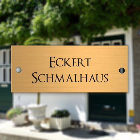 Messingschild mit Gravur | 50x20 mm | Personalisiertes Türschild aus Messing